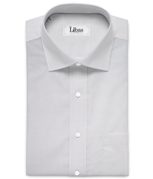 Cotton Fusion  Poly Cotton Checks Shirting Fabric (Grey)