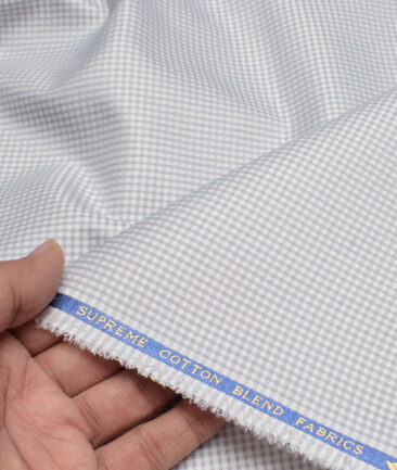 Cotton Fusion  Poly Cotton Checks Shirting Fabric (Grey)
