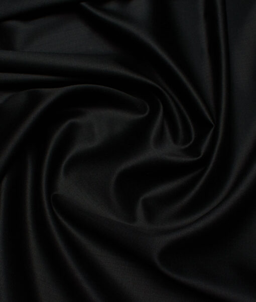 Cavalero Italy Super 150's Solids 95% Wool Suiting Fabric (Jet Black)