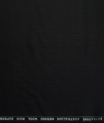 Cavalero Italy Super 150's Solids 95% Wool Suiting Fabric (Jet Black)