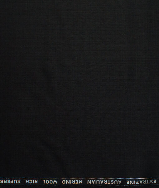 Cavalero Italy Super 150's Solids 95% Wool Suiting Fabric (Jet Black)