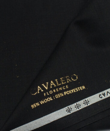 Cavalero Italy Super 150's Solids 95% Wool Suiting Fabric (Jet Black)