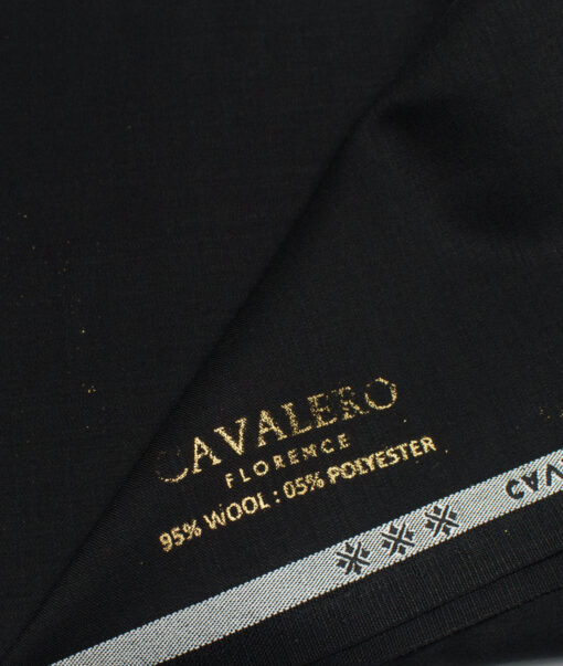 Cavalero Italy Super 150's Solids 95% Wool Suiting Fabric (Jet Black)