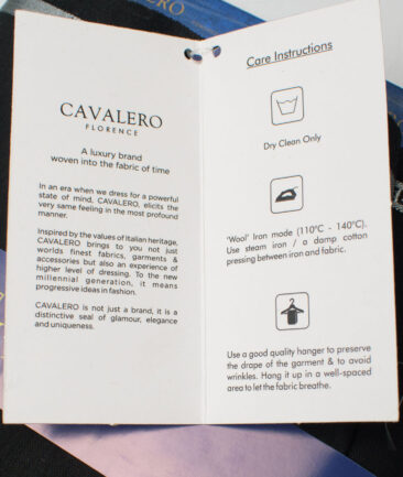 Cavalero Italy Men's 95% Wool Super 150's Solids  Unstitched Suiting Fabric (Dark Blue) - Image 6