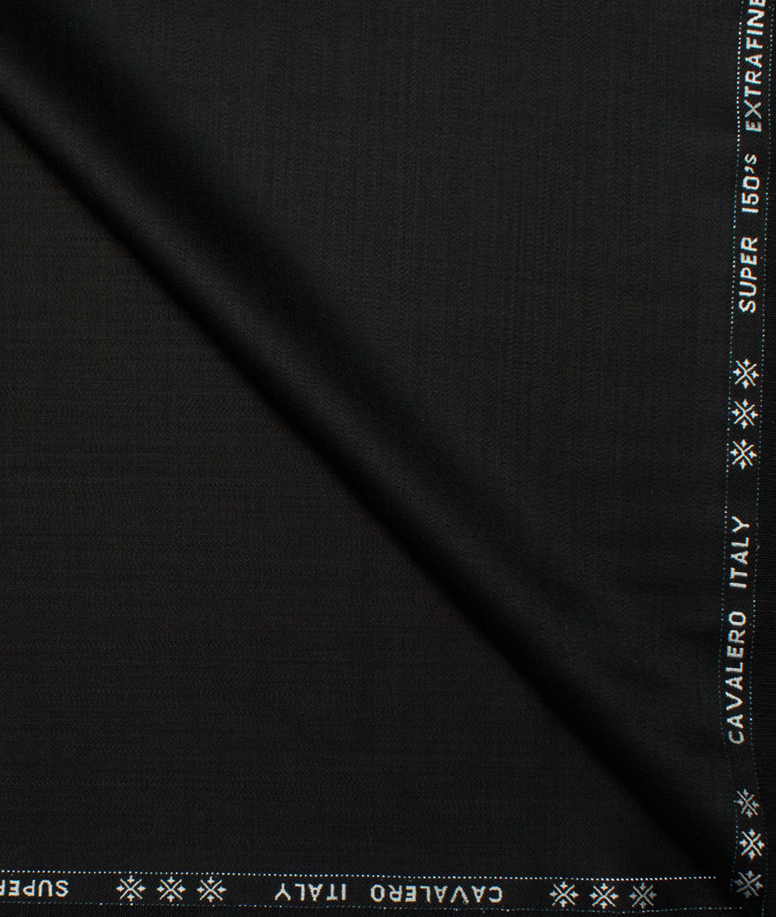 Cavalero Italy Super 150's Solids 95% Wool Suiting Fabric (Jet Black) Cavalero Italy Super 150's Solids 95% Wool Suiting Fabric (Jet Black)
