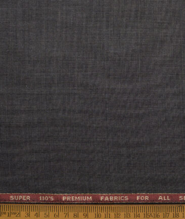 Geoffrey Hammonds Super 110's Checks 20% Wool Suiting Fabric (Dark Grey)