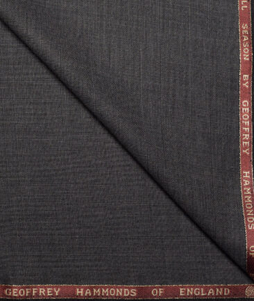 Geoffrey Hammonds Super 110's Checks 20% Wool Suiting Fabric (Dark Grey)