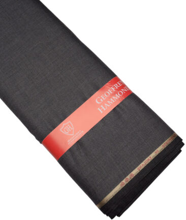 Geoffrey Hammonds Super 110's Checks 20% Wool Suiting Fabric (Dark Grey)