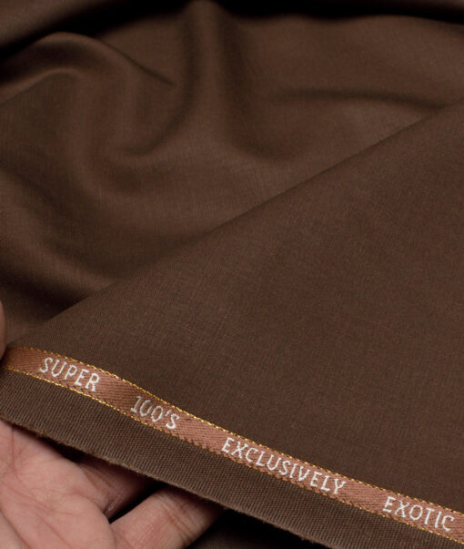 J.Hampstead Super 100's Solids 20% Wool Suiting Fabric (Copper Brown)