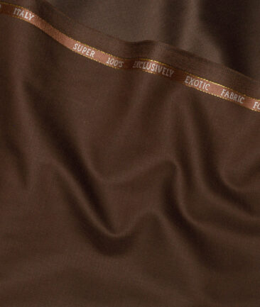 J.Hampstead Super 100's Solids 20% Wool Suiting Fabric (Copper Brown)