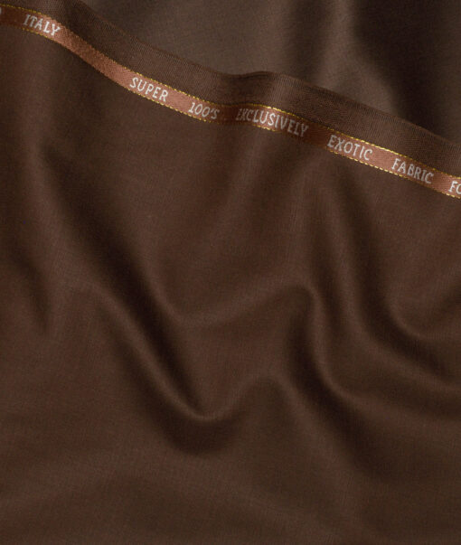 J.Hampstead Super 100's Solids 20% Wool Suiting Fabric (Copper Brown)