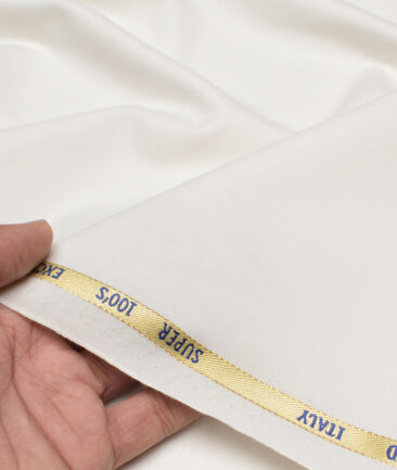 J.Hampstead Super 100's Solids 20% Wool Suiting Fabric (Cream)