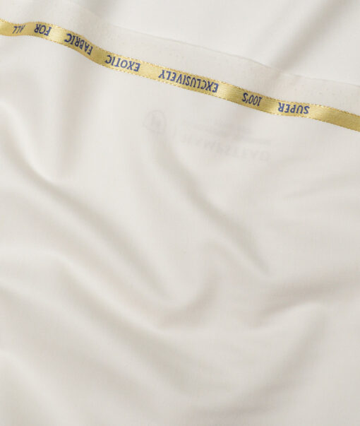 J.Hampstead Super 100's Solids 20% Wool Suiting Fabric (Cream)