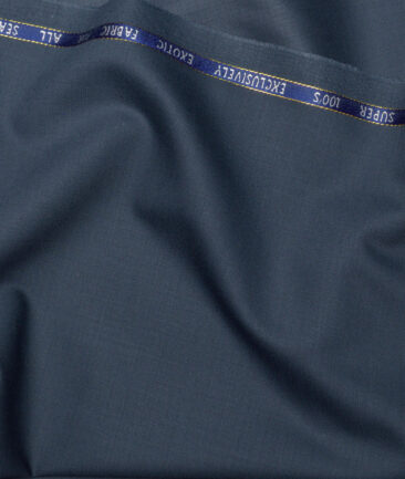 J.Hampstead Super 100's Solids 20% Wool Suiting Fabric (Marble Blue)