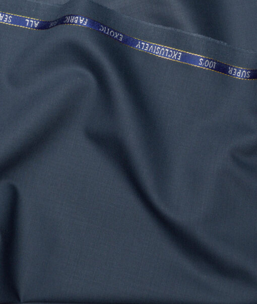J.Hampstead Super 100's Solids 20% Wool Suiting Fabric (Marble Blue)