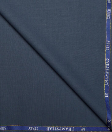 J.Hampstead Super 100's Solids 20% Wool Suiting Fabric (Marble Blue)