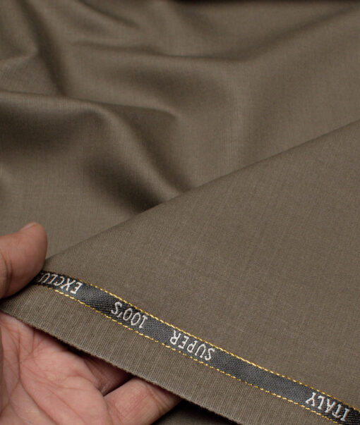 J.Hampstead Super 100's Solids 20% Wool Suiting Fabric (Sand Dune Brown)