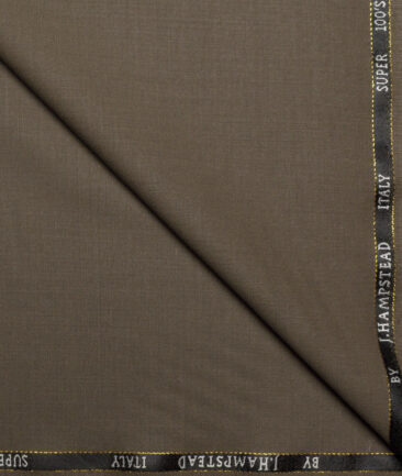 J.Hampstead Super 100's Solids 20% Wool Suiting Fabric (Sand Dune Brown)