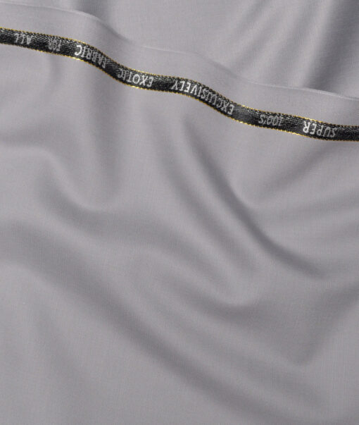 J.Hampstead Super 100's Solids 20% Wool Suiting Fabric (Silver Grey)