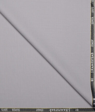J.Hampstead Super 100's Solids 20% Wool Suiting Fabric (Silver Grey)