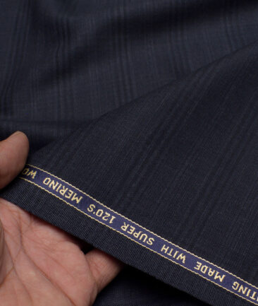 Panero Italy Super 120's Checks 30% Wool Suiting Fabric (Dark Blue)
