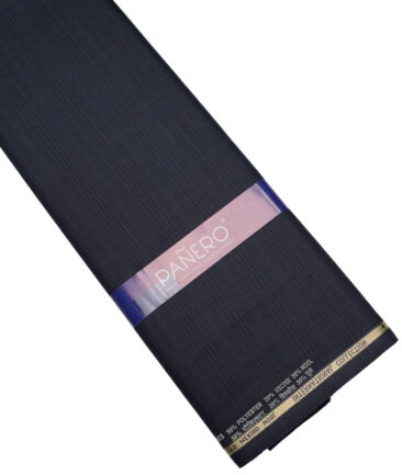 Panero Italy Super 120's Checks 30% Wool Suiting Fabric (Dark Blue)
