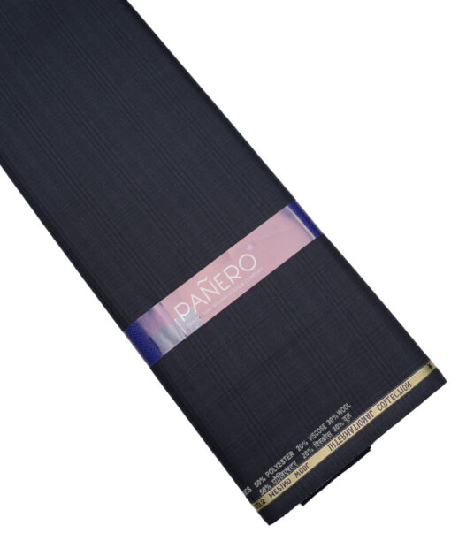 Panero Italy Super 120's Checks 30% Wool Suiting Fabric (Dark Blue)