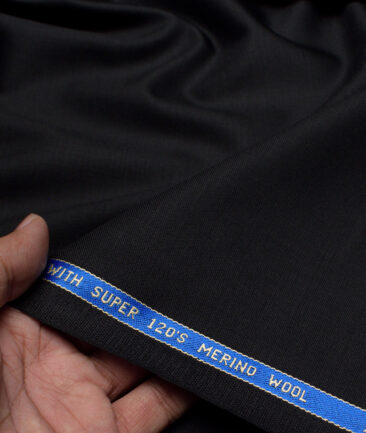 Panero Italy Super 120's Solids 30% Wool Suiting Fabric (Black)