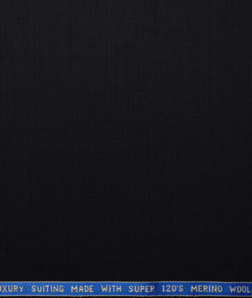 Panero Italy Super 120's Solids 30% Wool Suiting Fabric (Black)