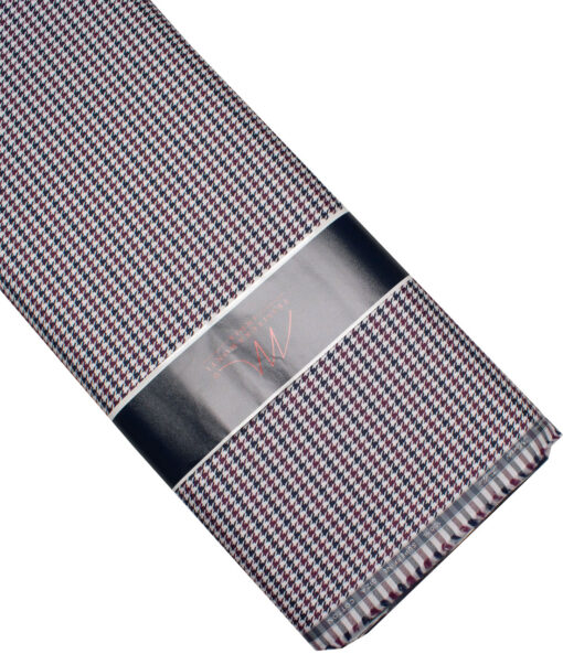 Tessitura Monti  Giza Cotton Houndstooth Shirting Fabric (White & Purple)