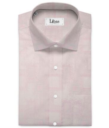 J.Hampstead  Giza Cotton Self Design Shirting Fabric (Pink)