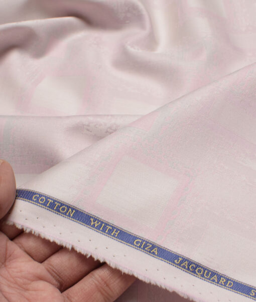 J.Hampstead  Giza Cotton Self Design Shirting Fabric (Pink)