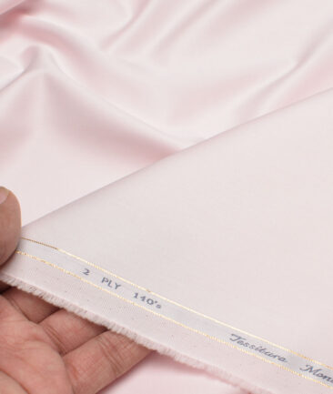 Tessitura Monti 2 Ply 140's Supima Cotton Solids Shirting Fabric (Pink)