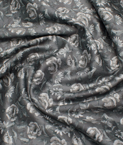Navsari  Cotton Printed Shirt or Kurta Fabric (Greenish Grey)