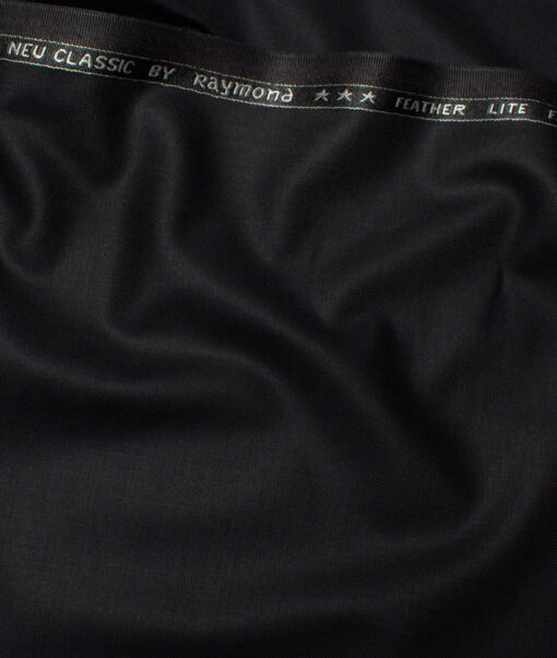 Raymond Polyester Viscose Solids  Stretchable Suiting Fabric (Black) - Image 3