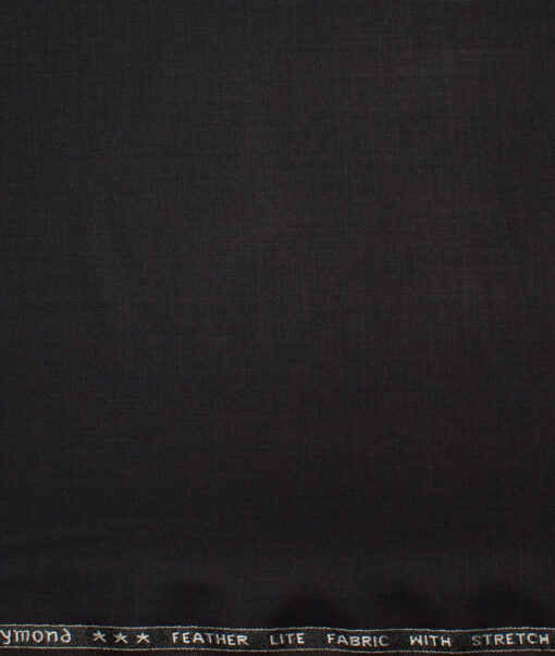 Raymond Polyester Viscose Solids  Stretchable Suiting Fabric (Black) - Image 4