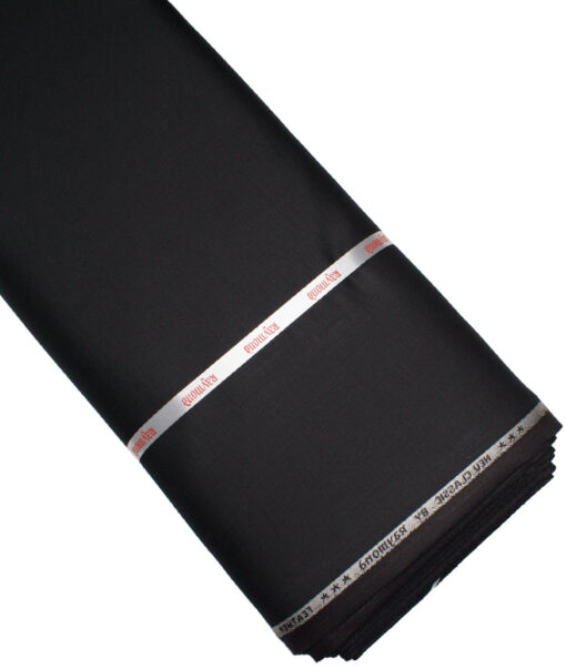 Raymond Polyester Viscose Solids  Stretchable Suiting Fabric (Black)