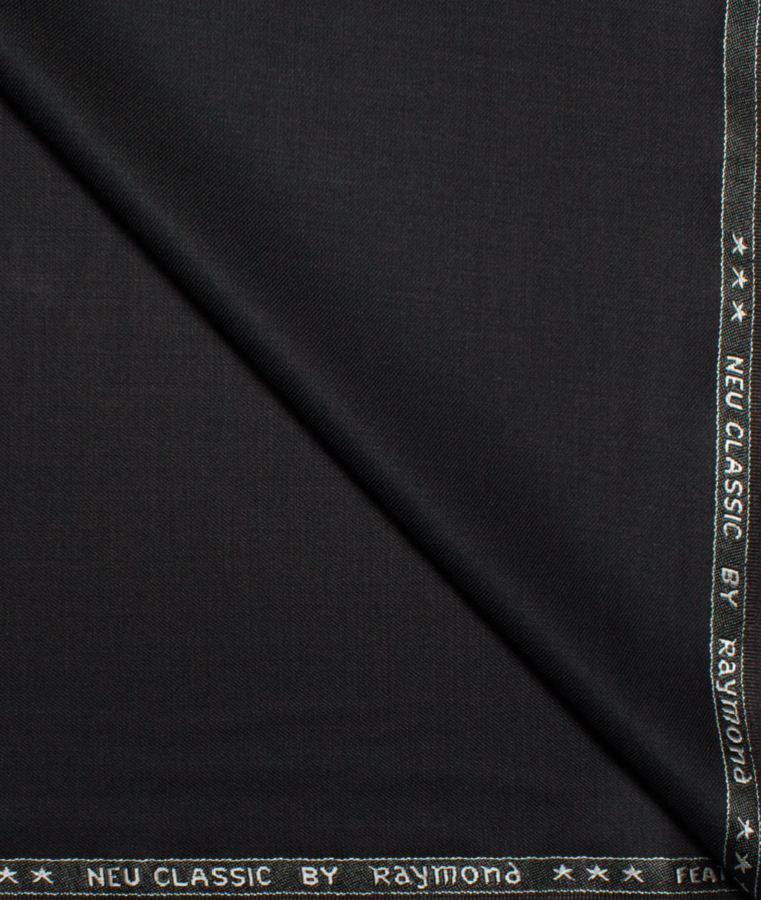 Raymond Polyester Viscose Solids Stretchable Suiting Fabric (Black) - Image 1