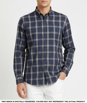 Soktas  Giza Cotton Checks Shirting Fabric (Dark Royal Blue)