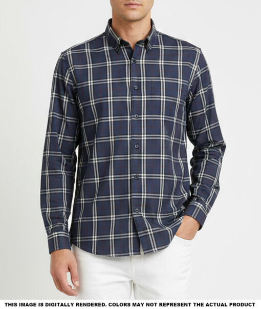 Soktas  Giza Cotton Checks Shirting Fabric (Dark Royal Blue)