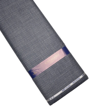 Cavalero Italy 30% Merino Wool  Checks Unstitched Fabric for Jacketing or Blazer  (Grey & Blue) - Image 5