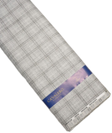 Cavalero Italy 30% Merino Wool  Checks Unstitched Fabric for Jacketing or Blazer  (Silver Grey) - Image 5