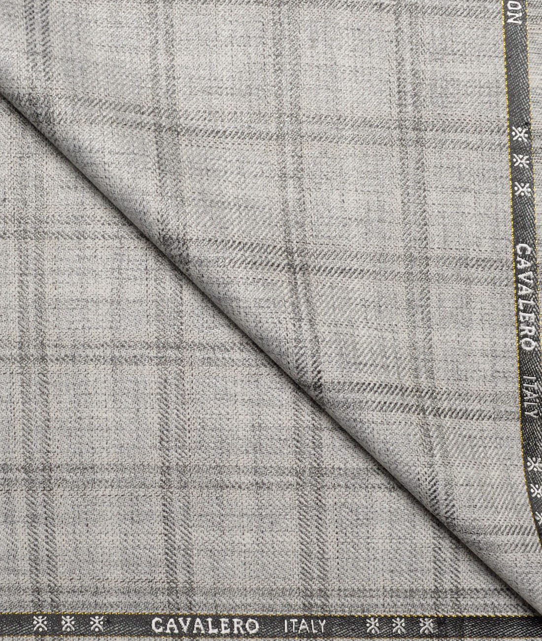 Cavalero Italy 30% Merino Wool Checks Unstitched Fabric for Jacketing or Blazer (Silver Grey) Cavalero Italy 30% Merino Wool Checks Unstitched Fabric for Jacketing or Blazer (Silver Grey)