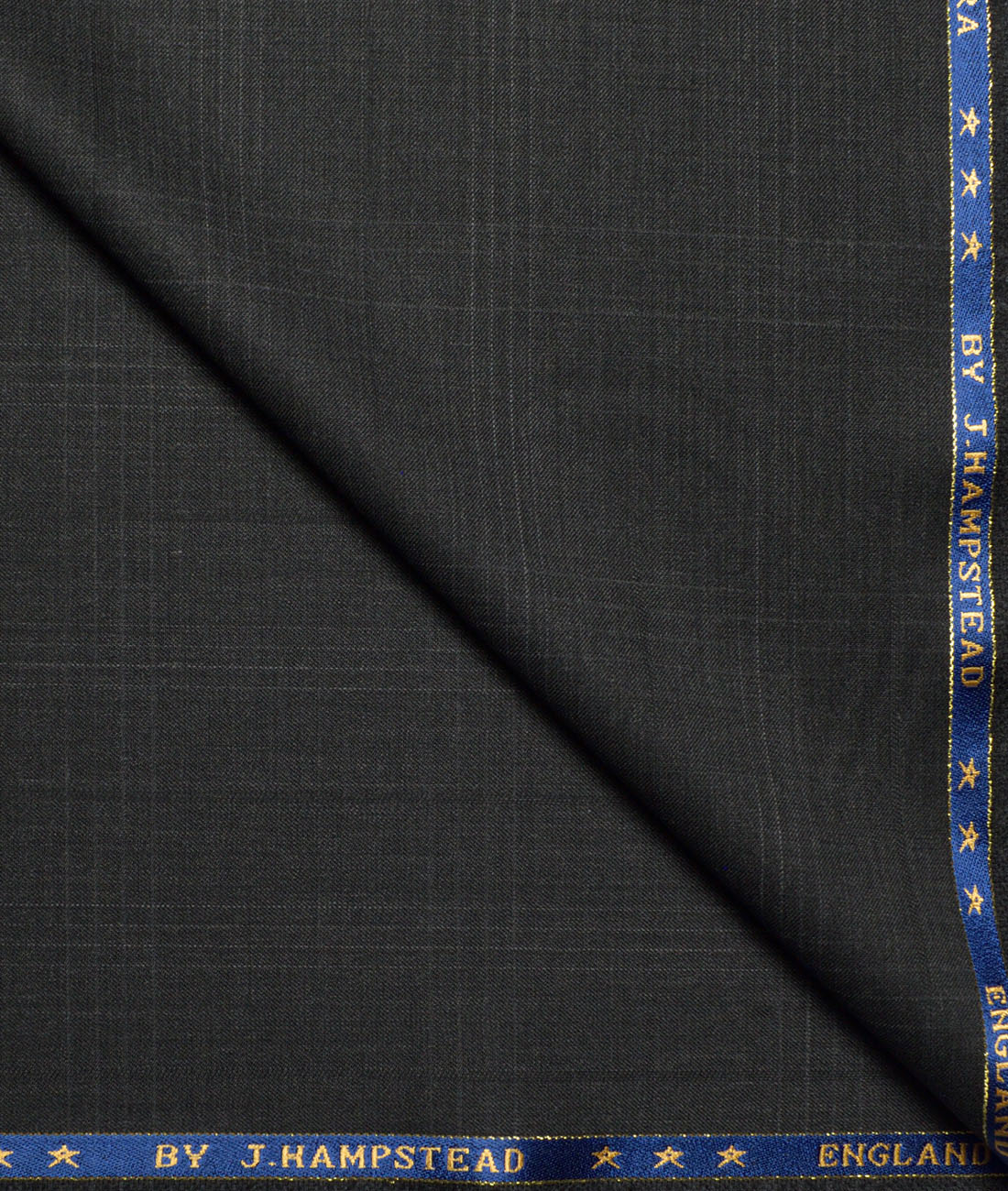 J.Hampstead Super 140's Checks 58% Merino Wool Stretchable Suiting Fabric (Blackish Grey) J.Hampstead Super 140's Checks 58% Merino Wool Stretchable Suiting Fabric (Blackish Grey)