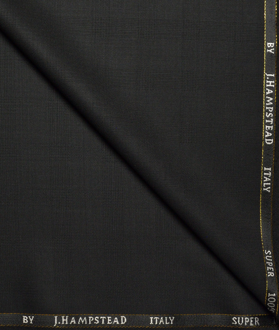 J.Hampstead Super 100's Checks 20% Merino Wool Suiting Fabric (Black) J.Hampstead Super 100's Checks 20% Merino Wool Suiting Fabric (Black)