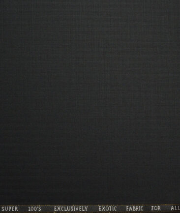 J.Hampstead Super 100's Self Design 20% Merino Wool Suiting Fabric (Black)