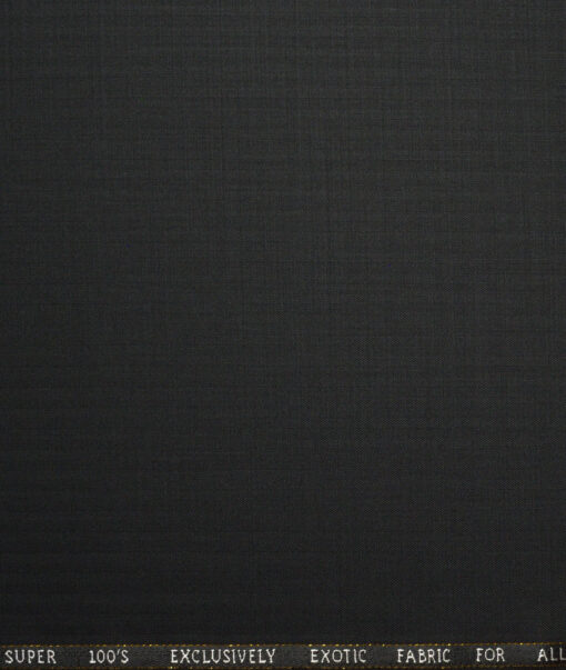 J.Hampstead Super 100's Self Design 20% Merino Wool Suiting Fabric (Black)