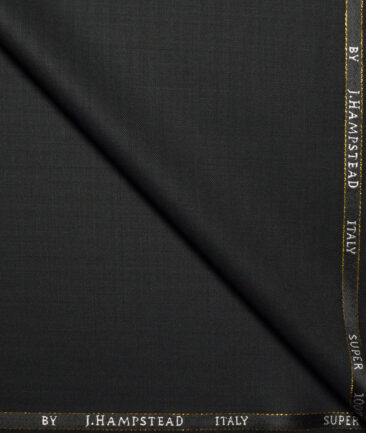 J.Hampstead Super 100's Self Design 20% Merino Wool Suiting Fabric (Black)