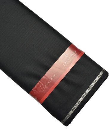 J.Hampstead Super 100's Self Design 20% Merino Wool Suiting Fabric (Black)