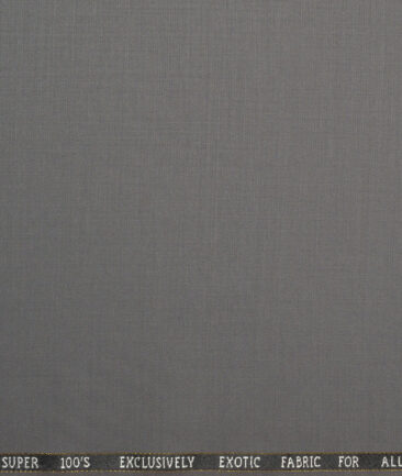 J.Hampstead Super 100's Solids 20% Merino Wool Suiting Fabric (Cement Grey)